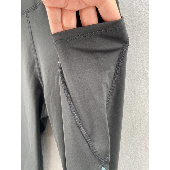 SOI Collection Leggings Womens Sz L Stretch Gym Yoga Pants Green Black - Picture 4 of 12